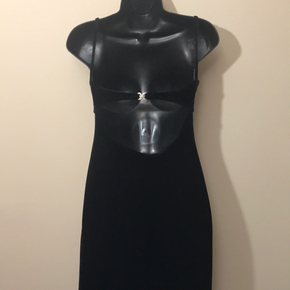 Sexy Velvet Black Dress - Picture 2 of 4